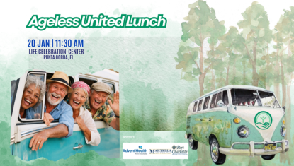 Photo of 4 seniors having fun in a 1960's VW Van