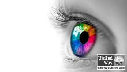 rainbow colored eye looking out